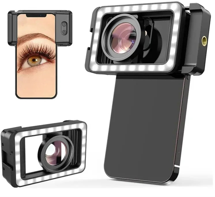 [New] APEXEL Upgraded 15x Mobile Macro Lens With LED Fill Light Universal Mobile Holder Macro - APEXEL INDIA - Mobile Lens - Mobile Camera Lens - Cellphone Accessories - Phone Lens - Smartphone Lens