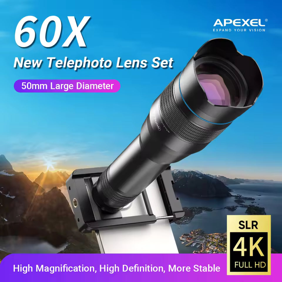 Apexel 4K 60X Hyper Zoom Mobile lens Best Lenses engape48 engape9 Zoom - APEXEL INDIA - Mobile Lens - Mobile Camera Lens - Cellphone Accessories - Phone Lens - Smartphone Lens