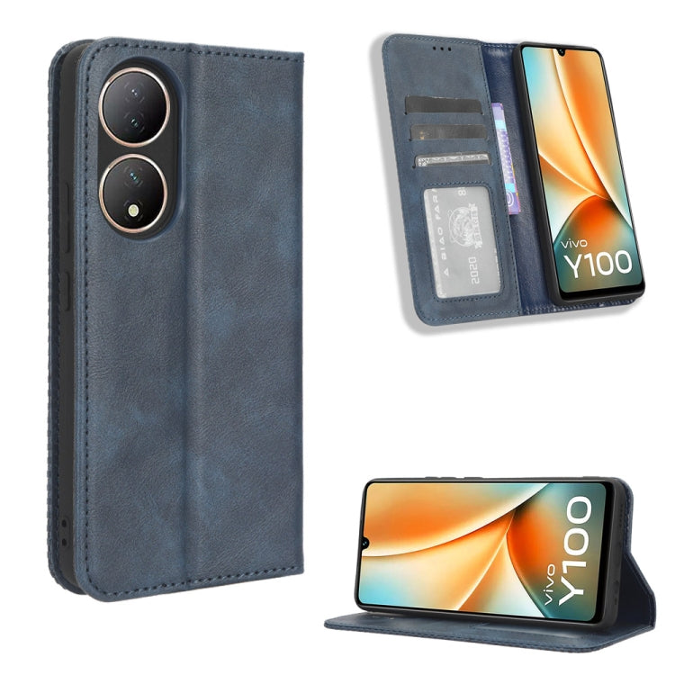 Magnetic Buckle Retro Texture Leather Phone Case, For vivo Y100 5G, For vivo Y33T / Y33s / Y21 / Y21s, For vivo Y33T 2023 V2317A