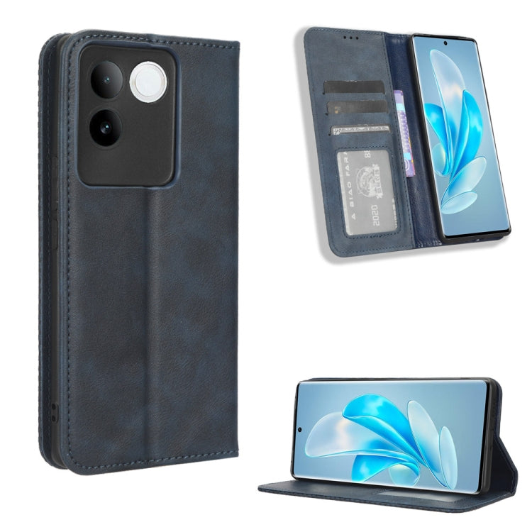 Magnetic Buckle Retro Texture Leather Phone Case, For vivo S17 5G / S17 Pro, For vivo S17e, For vivo Y78 Plus, For vivo Y16 / iQOO Z7i, For vivo Y100 5G, For vivo Y33T / Y33s / Y21 / Y21s