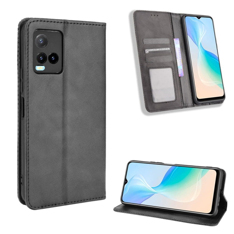 Magnetic Buckle Retro Texture Leather Phone Case, For vivo Y100 5G, For vivo Y33T / Y33s / Y21 / Y21s, For vivo Y33T 2023 V2317A