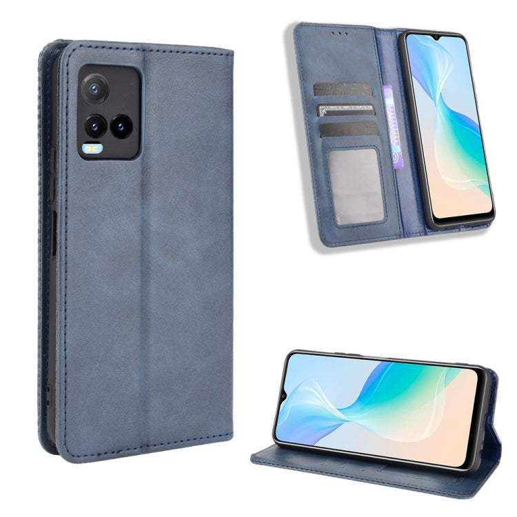 Magnetic Buckle Retro Texture Leather Phone Case, For vivo Y100 5G, For vivo Y33T / Y33s / Y21 / Y21s, For vivo Y33T 2023 V2317A