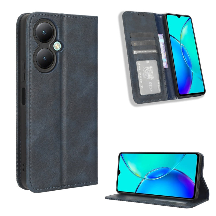 Magnetic Buckle Retro Texture Leather Phone Case, For vivo X100 5G, For vivo V29E / Y200 5G, For vivo Y17s 4G, For vivo V29e 5G, For vivo Y27 / Y36 5G / 4G, For vivo Y35+ 5G