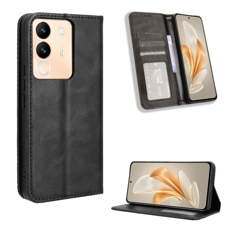 Magnetic Buckle Retro Texture Leather Phone Case, For vivo X100 5G, For vivo V29E / Y200 5G, For vivo Y17s 4G, For vivo V29e 5G, For vivo Y27 / Y36 5G / 4G, For vivo Y35+ 5G