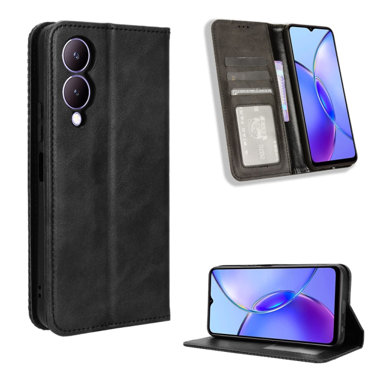Magnetic Buckle Retro Texture Leather Phone Case, For vivo Y100 5G, For vivo Y33T / Y33s / Y21 / Y21s, For vivo Y33T 2023 V2317A