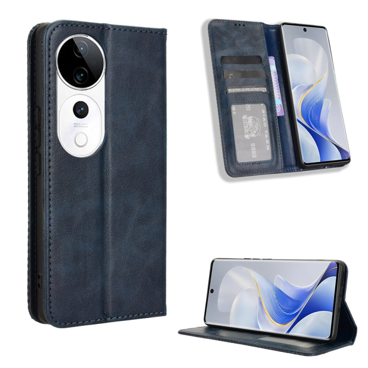 Magnetic Buckle Retro Texture Leather Phone Case, For vivo Y58 5G, For vivo S19 Pro 5G / V40 5G, For vivo S19 5G, For vivo Y28 4G, For vivo X100 Ultra 5G, For vivo Y38 5G / Y200i 5G