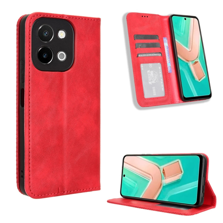 Magnetic Buckle Retro Texture Leather Phone Case, For vivo Y58 5G, For vivo S19 Pro 5G / V40 5G, For vivo S19 5G, For vivo Y28 4G, For vivo X100 Ultra 5G, For vivo Y38 5G / Y200i 5G