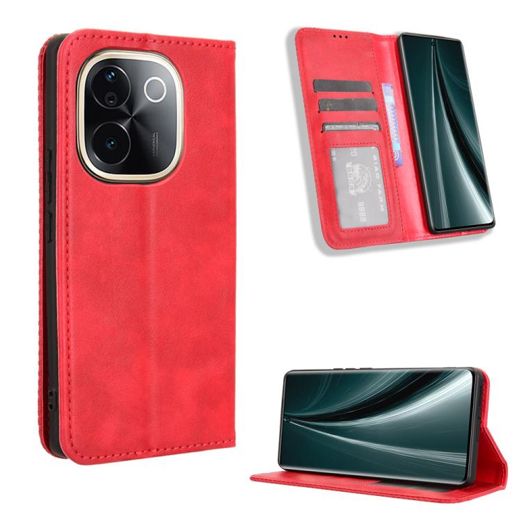 Magnetic Buckle Retro Texture Leather Phone Case, For vivo X200 Pro mini 5G, For vivo X200 Pro 5G, For vivo V40 Lite 4G / 5G IDN, For vivo V40e 5G / iQOO Z9S 5G, For vivo T3 Pro 5G / iQOO Z9S Pro 5G, For vivo V30e 5G / V40 Lite 5G