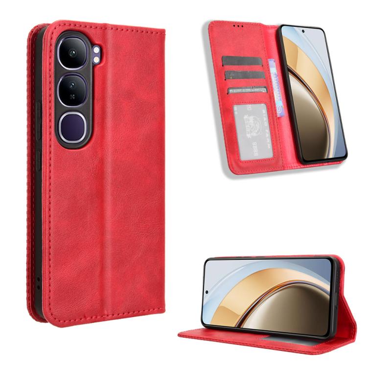 Magnetic Buckle Retro Texture Leather Phone Case, For vivo X200 Pro mini 5G, For vivo X200 Pro 5G, For vivo V40 Lite 4G / 5G IDN, For vivo V40e 5G / iQOO Z9S 5G, For vivo T3 Pro 5G / iQOO Z9S Pro 5G, For vivo V30e 5G / V40 Lite 5G