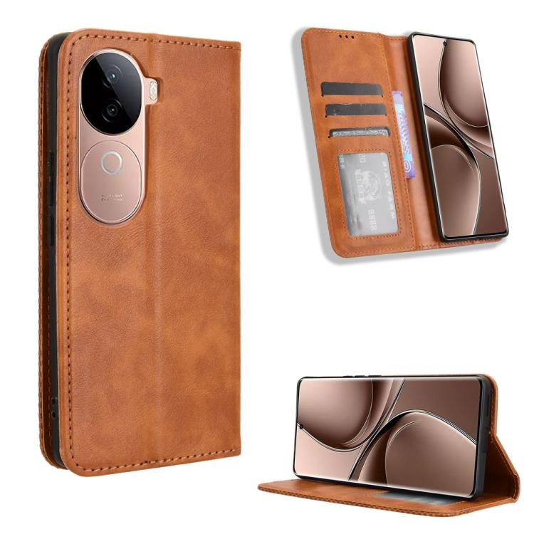 Magnetic Buckle Retro Texture Leather Phone Case, For vivo X200 Pro mini 5G, For vivo X200 Pro 5G, For vivo V40 Lite 4G / 5G IDN, For vivo V40e 5G / iQOO Z9S 5G, For vivo T3 Pro 5G / iQOO Z9S Pro 5G, For vivo V30e 5G / V40 Lite 5G