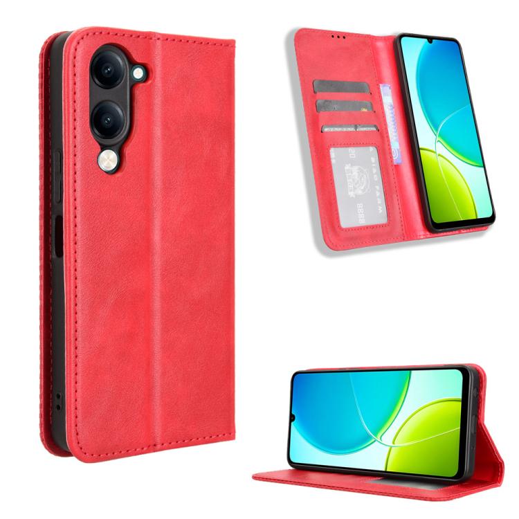 Magnetic Buckle Retro Texture Leather Phone Case, For vivo Y39 5G / Y300i, For vivo Y29 4G / T4x 5G, For vivo Y04 4G / Y29s 5G, For vivo V50 5G, For vivo Y19s 4G, For vivo X200 5G