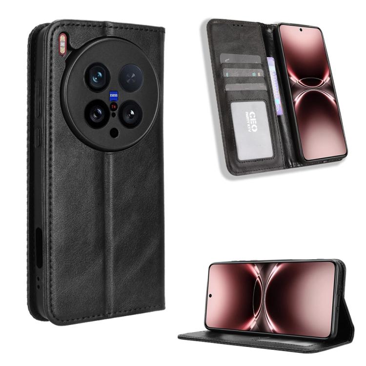 Magnetic Buckle Retro Texture Leather Phone Case, For vivo V60 5G, For vivo X200 FE / S30 Pro mini, For vivo X200s 5G, For vivo T4 5G / iQOO Z10 5G Global, For vivo X200 Ultra 5G, For vivo V50 Lite 5G / 4G