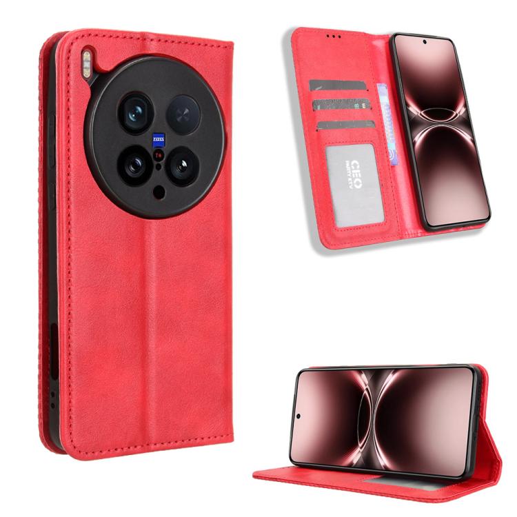 Magnetic Buckle Retro Texture Leather Phone Case, For vivo V60 5G, For vivo X200 FE / S30 Pro mini, For vivo X200s 5G, For vivo T4 5G / iQOO Z10 5G Global, For vivo X200 Ultra 5G, For vivo V50 Lite 5G / 4G