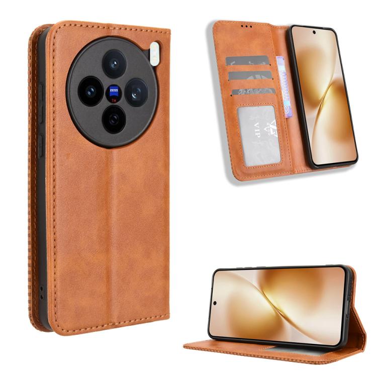 Magnetic Buckle Retro Texture Leather Phone Case, For vivo V60 5G, For vivo X200 FE / S30 Pro mini, For vivo X200s 5G, For vivo T4 5G / iQOO Z10 5G Global, For vivo X200 Ultra 5G, For vivo V50 Lite 5G / 4G