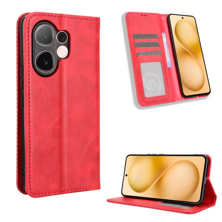Magnetic Buckle Retro Texture Leather Phone Case, For vivo V60 5G, For vivo X200 FE / S30 Pro mini, For vivo X200s 5G, For vivo T4 5G / iQOO Z10 5G Global, For vivo X200 Ultra 5G, For vivo V50 Lite 5G / 4G