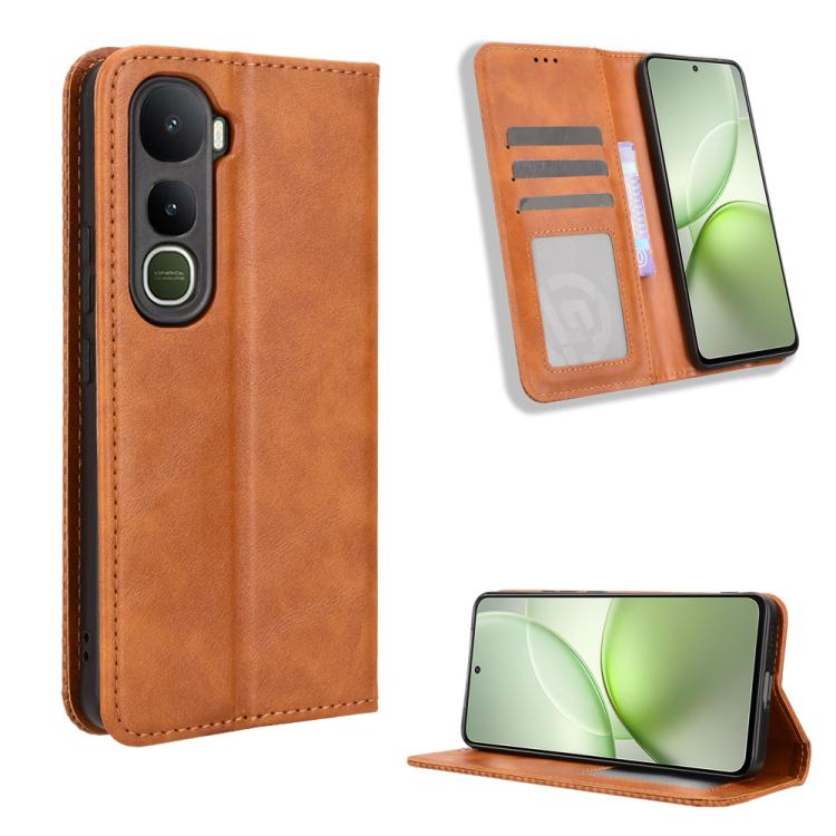 Magnetic Buckle Retro Texture Leather Phone Case, For vivo iQOO 15 5G, For vivo X300 Pro, For vivo X300, For vivo V60 Lite 4G / 5G, For vivo Y31 5G 2025, For vivo Y400 4G / 5G / iQOO Z10 Lite 4G