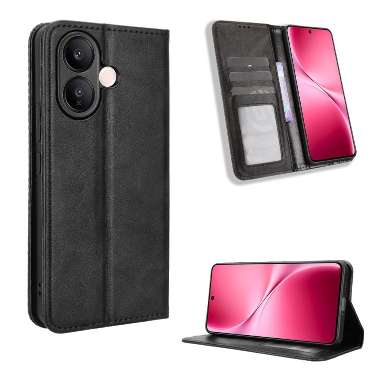 Magnetic Buckle Retro Texture Leather Phone Case, For vivo iQOO 15 5G, For vivo X300 Pro, For vivo X300, For vivo V60 Lite 4G / 5G, For vivo Y31 5G 2025, For vivo Y400 4G / 5G / iQOO Z10 Lite 4G