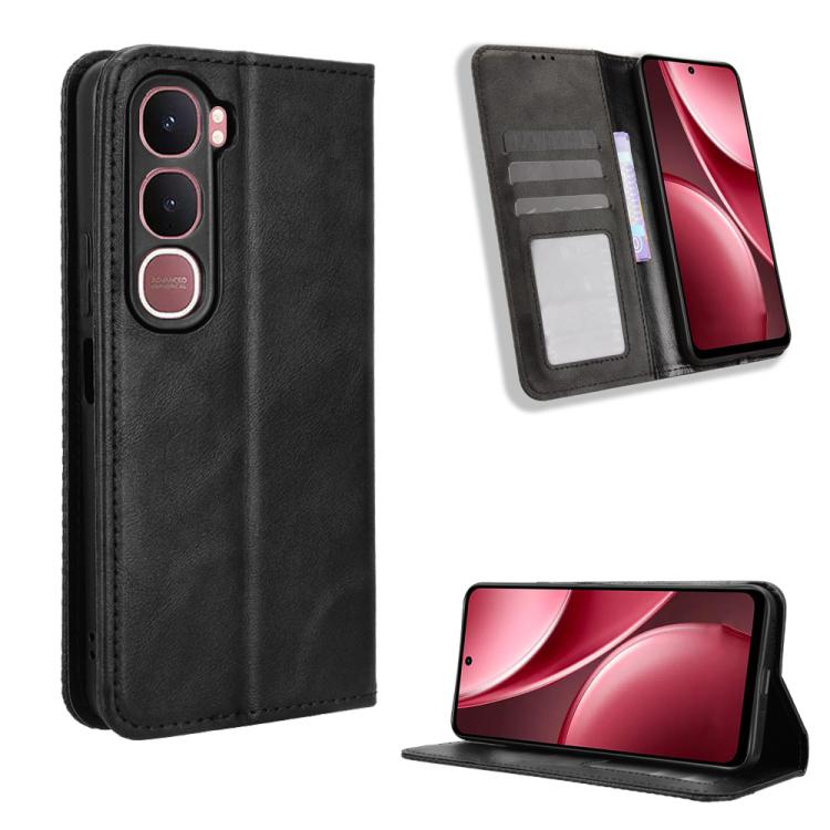 Magnetic Buckle Retro Texture Leather Phone Case, For vivo iQOO 15 5G, For vivo X300 Pro, For vivo X300, For vivo V60 Lite 4G / 5G, For vivo Y31 5G 2025, For vivo Y400 4G / 5G / iQOO Z10 Lite 4G