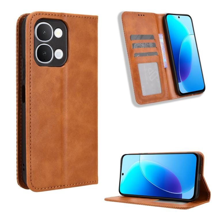 Magnetic Buckle Retro Texture Leather Phone Case, For vivo Y21 5G / Y05 4G, For vivo V70 FE 5G, For vivo V70 5G / V70 Elite 5G, For vivo iQOO Z11 Turbo 5G / 15R 5G, For vivo Y31d 4G / Y500i 5G, For vivo Y500 Pro 5G