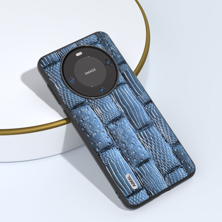 ABEEL Genuine Leather Mahjong Texture Series Phone Case, For Huawei Mate 60, For Huawei Mate X3
