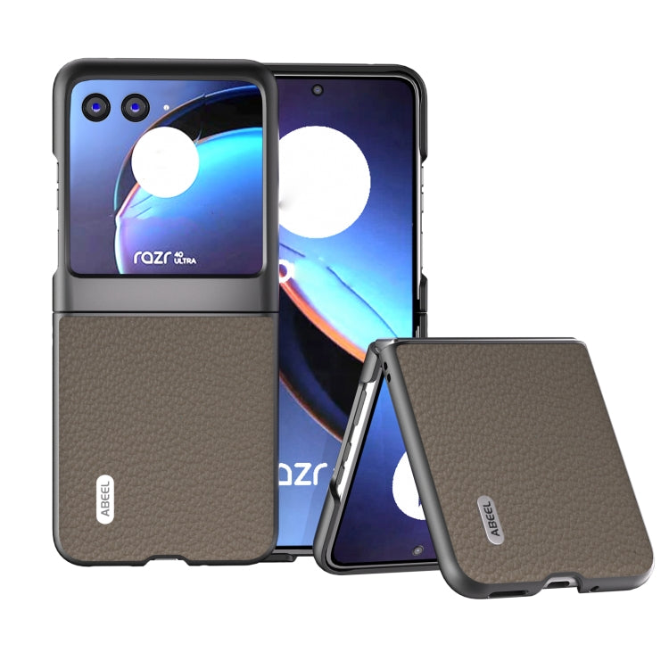 ABEEL Genuine Leather Litchi Texture Phone Case, For Motorola Razr 40, For Motorola Razr 40 Ultra Mobile Accessories - APEXEL INDIA - Mobile Lens - Mobile Camera Lens - Cellphone Accessories - Phone Lens - Smartphone Lens