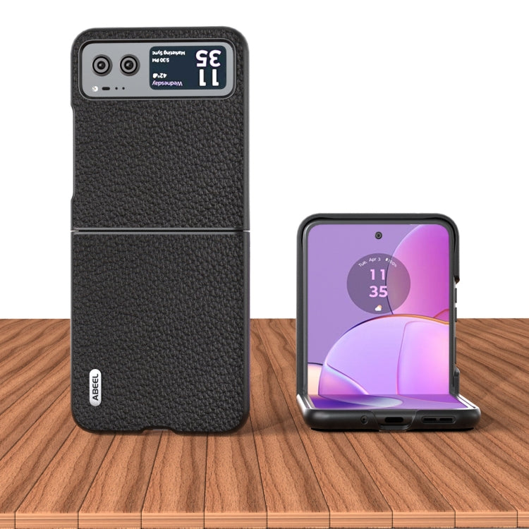 ABEEL Genuine Leather Litchi Texture Phone Case, For Motorola Razr 40, For Motorola Razr 40 Ultra Mobile Accessories - APEXEL INDIA - Mobile Lens - Mobile Camera Lens - Cellphone Accessories - Phone Lens - Smartphone Lens