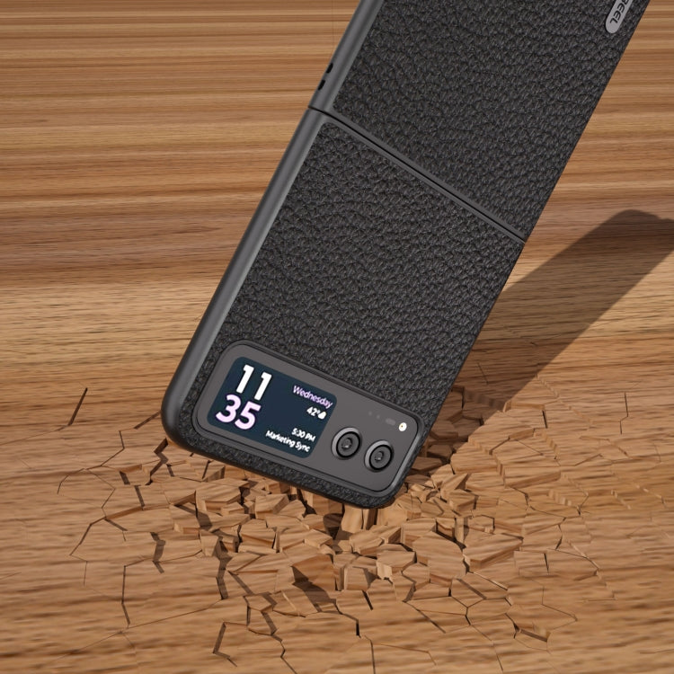 ABEEL Genuine Leather Litchi Texture Phone Case, For Motorola Razr 40, For Motorola Razr 40 Ultra Mobile Accessories - APEXEL INDIA - Mobile Lens - Mobile Camera Lens - Cellphone Accessories - Phone Lens - Smartphone Lens