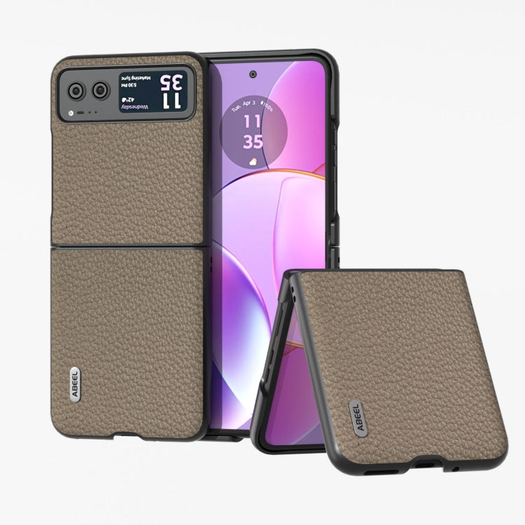 ABEEL Genuine Leather Litchi Texture Phone Case, For Motorola Razr 40, For Motorola Razr 40 Ultra Mobile Accessories - APEXEL INDIA - Mobile Lens - Mobile Camera Lens - Cellphone Accessories - Phone Lens - Smartphone Lens
