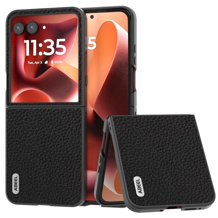 ABEEL Genuine Leather Litchi Texture Phone Case, For Motorola Razr 60 Ultra, For Motorola Razr 40, For Motorola Razr 40 Ultra Mobile Accessories - APEXEL INDIA - Mobile Lens - Mobile Camera Lens - Cellphone Accessories - Phone Lens - Smartphone Lens