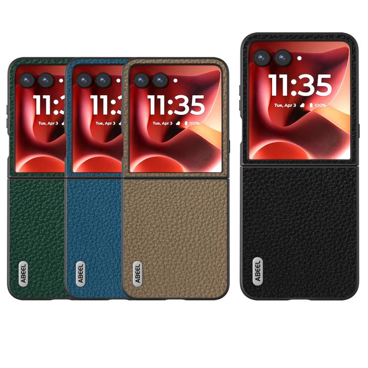 ABEEL Genuine Leather Litchi Texture Phone Case, For Motorola Razr 60 Ultra, For Motorola Razr 40, For Motorola Razr 40 Ultra Mobile Accessories - APEXEL INDIA - Mobile Lens - Mobile Camera Lens - Cellphone Accessories - Phone Lens - Smartphone Lens