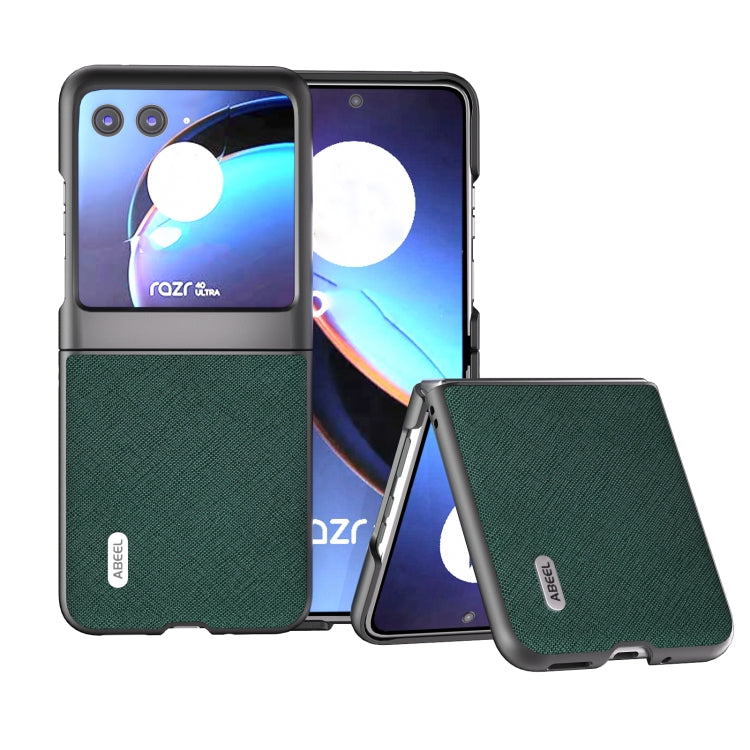 ABEEL Cross Texture Genuine Leather Phone Case, For Motorola Razr 40 Ultra, For Motorola Razr 40 engabe3719 Mobile Accessories - APEXEL INDIA - Mobile Lens - Mobile Camera Lens - Cellphone Accessories - Phone Lens - Smartphone Lens