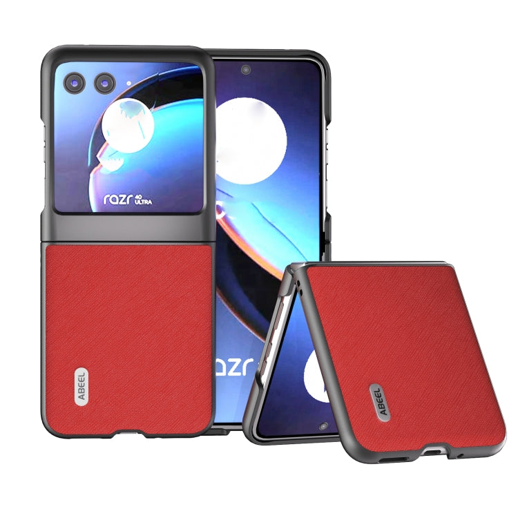 ABEEL Cross Texture Genuine Leather Phone Case, For Motorola Razr 40 Ultra, For Motorola Razr 40 engabe3719 Mobile Accessories - APEXEL INDIA - Mobile Lens - Mobile Camera Lens - Cellphone Accessories - Phone Lens - Smartphone Lens