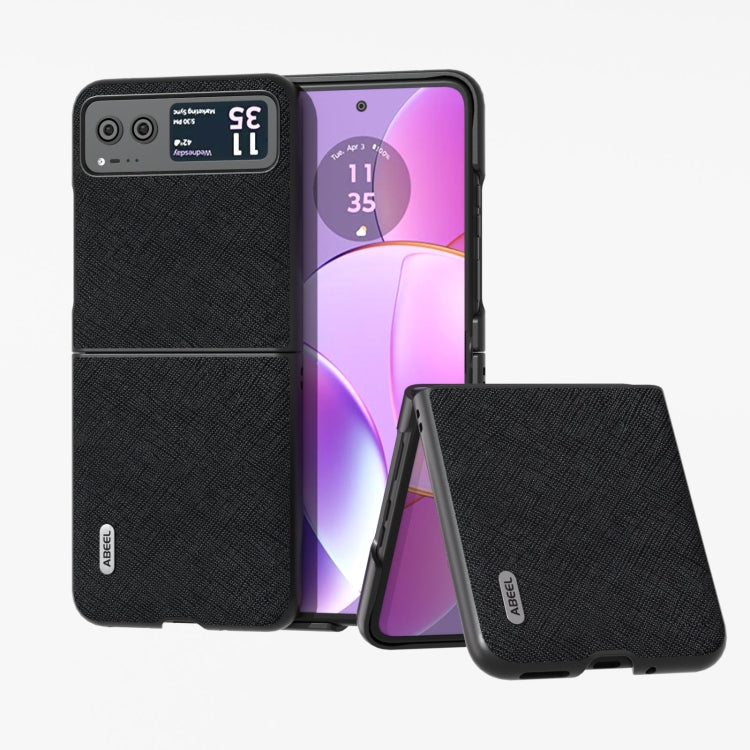ABEEL Cross Texture Genuine Leather Phone Case, For Motorola Razr 40 Ultra, For Motorola Razr 40 engabe3719 Mobile Accessories - APEXEL INDIA - Mobile Lens - Mobile Camera Lens - Cellphone Accessories - Phone Lens - Smartphone Lens