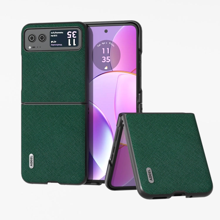 ABEEL Cross Texture Genuine Leather Phone Case, For Motorola Razr 40 Ultra, For Motorola Razr 40 engabe3719 Mobile Accessories - APEXEL INDIA - Mobile Lens - Mobile Camera Lens - Cellphone Accessories - Phone Lens - Smartphone Lens