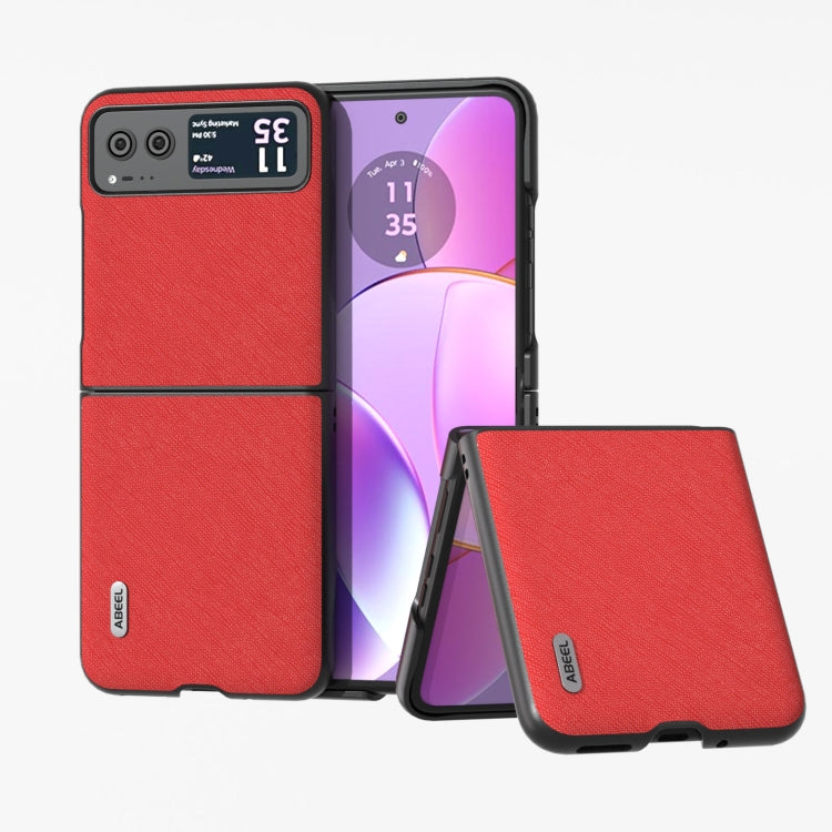 ABEEL Cross Texture Genuine Leather Phone Case, For Motorola Razr 40 Ultra, For Motorola Razr 40 engabe3719 Mobile Accessories - APEXEL INDIA - Mobile Lens - Mobile Camera Lens - Cellphone Accessories - Phone Lens - Smartphone Lens