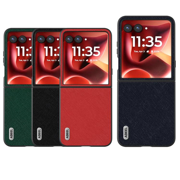 ABEEL Cross Texture Genuine Leather Phone Case, For Motorola Razr 60 Ultra, For Motorola Razr 40, For Motorola Razr 40 Ultra Mobile Accessories - APEXEL INDIA - Mobile Lens - Mobile Camera Lens - Cellphone Accessories - Phone Lens - Smartphone Lens