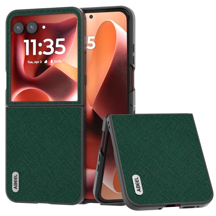 ABEEL Cross Texture Genuine Leather Phone Case, For Motorola Razr 60 Ultra, For Motorola Razr 40, For Motorola Razr 40 Ultra Mobile Accessories - APEXEL INDIA - Mobile Lens - Mobile Camera Lens - Cellphone Accessories - Phone Lens - Smartphone Lens