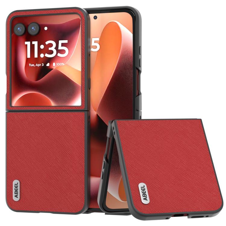 ABEEL Cross Texture Genuine Leather Phone Case, For Motorola Razr 60 Ultra, For Motorola Razr 40, For Motorola Razr 40 Ultra Mobile Accessories - APEXEL INDIA - Mobile Lens - Mobile Camera Lens - Cellphone Accessories - Phone Lens - Smartphone Lens
