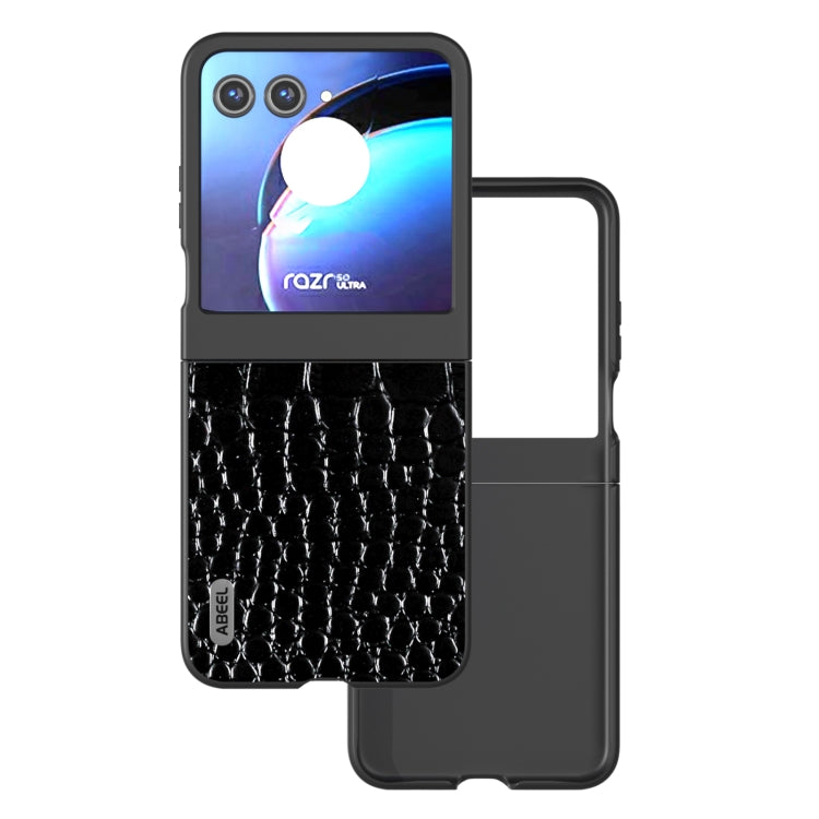 ABEEL Genuine Leather Crocodile Pattern Black Edge Phone Case, For Motorola Razr 50 Ultra, For Motorola Razr 50, For Motorola Razr 40 Ultra engabe3730 Mobile Accessories - APEXEL INDIA - Mobile Lens - Mobile Camera Lens - Cellphone Accessories - Phone Lens - Smartphone Lens