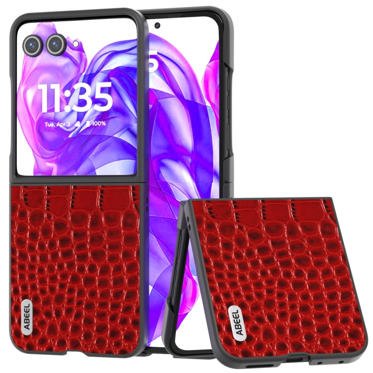 ABEEL Genuine Leather Crocodile Pattern Black Edge Phone Case, For Motorola Razr 50 Ultra, For Motorola Razr 50, For Motorola Razr 40 Ultra engabe3730 Mobile Accessories - APEXEL INDIA - Mobile Lens - Mobile Camera Lens - Cellphone Accessories - Phone Lens - Smartphone Lens