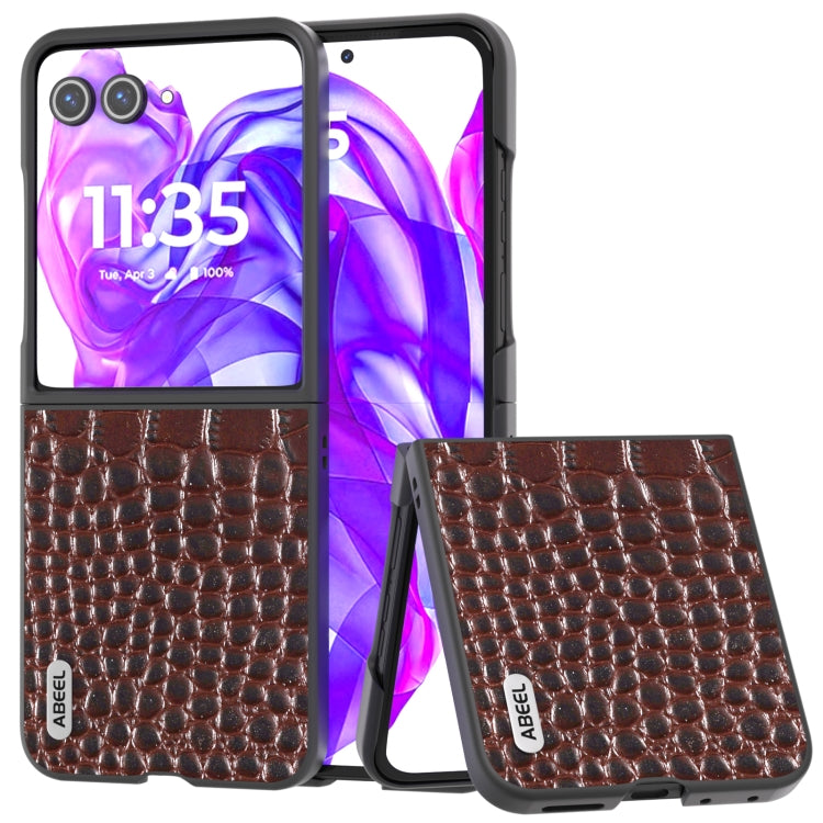 ABEEL Genuine Leather Crocodile Pattern Black Edge Phone Case, For Motorola Razr 50 Ultra, For Motorola Razr 50, For Motorola Razr 40 Ultra engabe3730 Mobile Accessories - APEXEL INDIA - Mobile Lens - Mobile Camera Lens - Cellphone Accessories - Phone Lens - Smartphone Lens