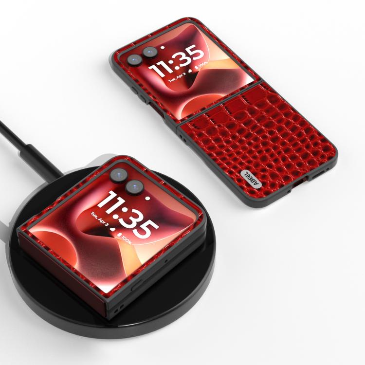 ABEEL Genuine Leather Crocodile Pattern Black Edge Phone Case, For Motorola Razr 60 Ultra, For Motorola Razr 50 Ultra, For Motorola Razr 50, For Motorola Razr 40 Ultra Mobile Accessories - APEXEL INDIA - Mobile Lens - Mobile Camera Lens - Cellphone Accessories - Phone Lens - Smartphone Lens