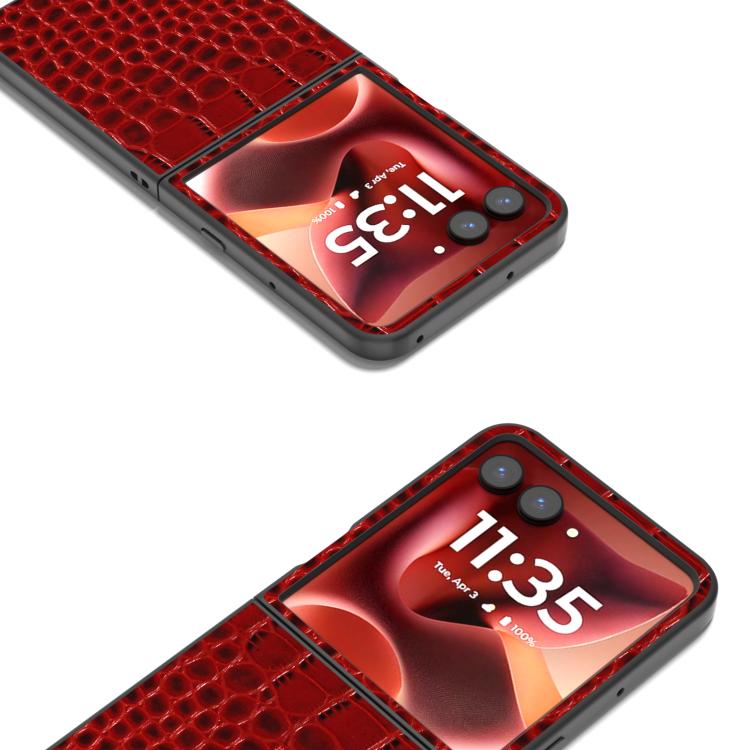 ABEEL Genuine Leather Crocodile Pattern Black Edge Phone Case, For Motorola Razr 60 Ultra, For Motorola Razr 50 Ultra, For Motorola Razr 50, For Motorola Razr 40 Ultra Mobile Accessories - APEXEL INDIA - Mobile Lens - Mobile Camera Lens - Cellphone Accessories - Phone Lens - Smartphone Lens