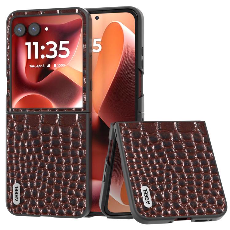 ABEEL Genuine Leather Crocodile Pattern Black Edge Phone Case, For Motorola Razr 60 Ultra, For Motorola Razr 50 Ultra, For Motorola Razr 50, For Motorola Razr 40 Ultra Mobile Accessories - APEXEL INDIA - Mobile Lens - Mobile Camera Lens - Cellphone Accessories - Phone Lens - Smartphone Lens