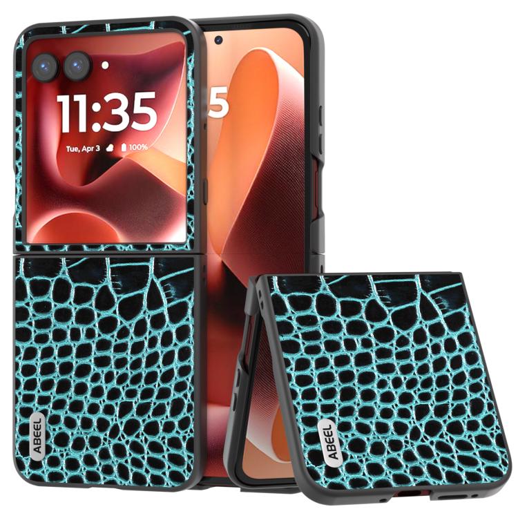 ABEEL Genuine Leather Crocodile Pattern Black Edge Phone Case, For Motorola Razr 60 Ultra, For Motorola Razr 50 Ultra, For Motorola Razr 50, For Motorola Razr 40 Ultra Mobile Accessories - APEXEL INDIA - Mobile Lens - Mobile Camera Lens - Cellphone Accessories - Phone Lens - Smartphone Lens