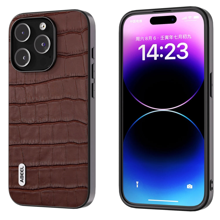 ABEEL Crocodile Texture Genuine Leather Phone Case, For iPhone 16 Pro Max, For iPhone 16 Pro, For iPhone 16 Plus, For iPhone 16, For iPhone 15 Pro Max, For iPhone 15 Pro Apple Accessories - APEXEL INDIA - Mobile Lens - Mobile Camera Lens - Cellphone Accessories - Phone Lens - Smartphone Lens