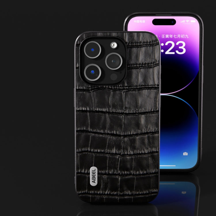 ABEEL Crocodile Texture Genuine Leather Phone Case, For iPhone 15 Plus, For iPhone 15, For iPhone 14 Plus, For iPhone 14, For iPhone 14 Pro, For iPhone 14 Pro Max Apple Accessories - APEXEL INDIA - Mobile Lens - Mobile Camera Lens - Cellphone Accessories - Phone Lens - Smartphone Lens