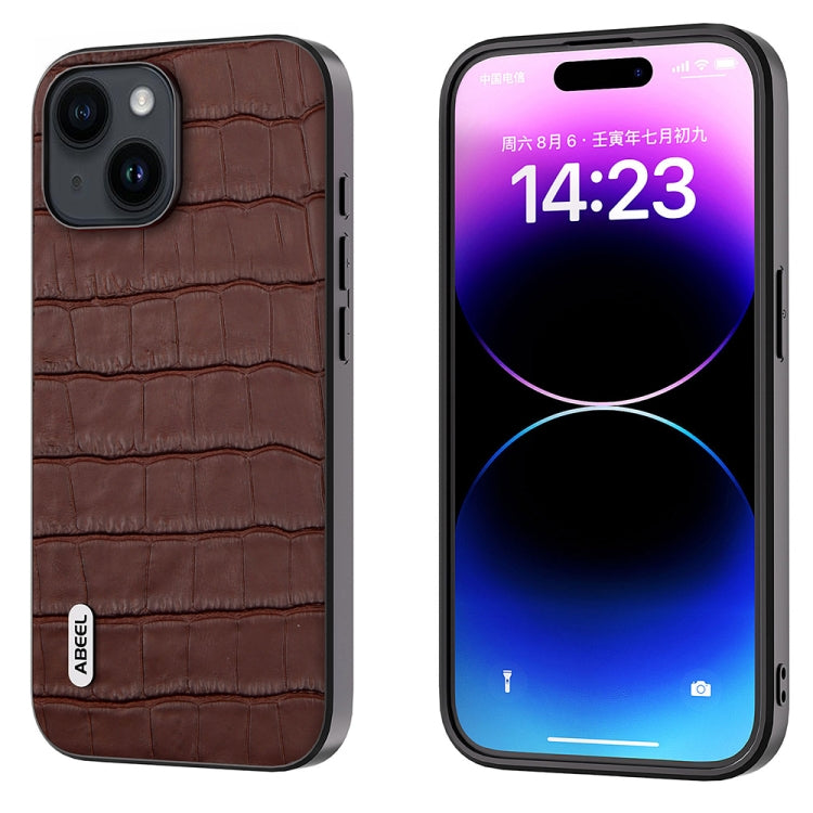ABEEL Crocodile Texture Genuine Leather Phone Case, For iPhone 15 Plus, For iPhone 15, For iPhone 14 Plus, For iPhone 14, For iPhone 14 Pro, For iPhone 14 Pro Max Apple Accessories - APEXEL INDIA - Mobile Lens - Mobile Camera Lens - Cellphone Accessories - Phone Lens - Smartphone Lens