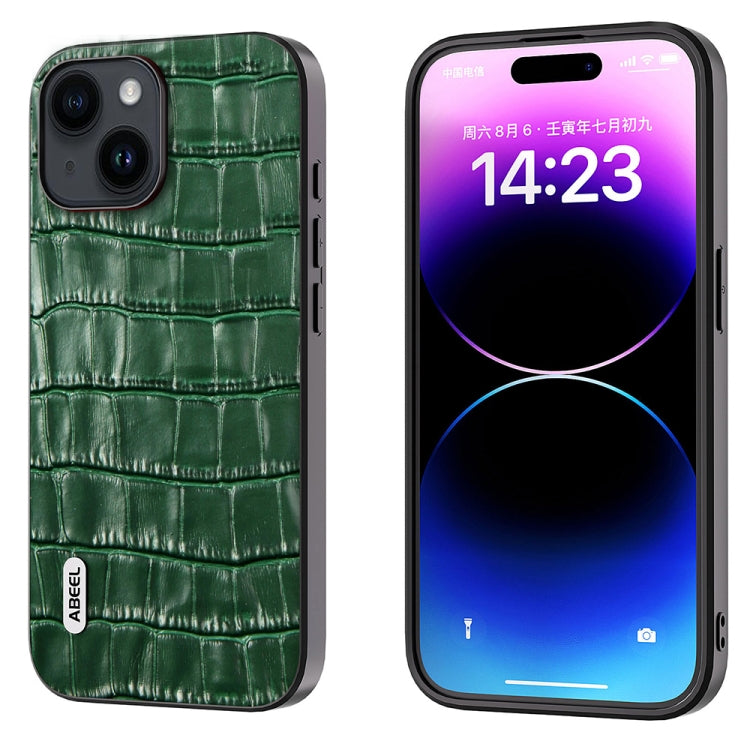 ABEEL Crocodile Texture Genuine Leather Phone Case, For iPhone 15 Plus, For iPhone 15, For iPhone 14 Plus, For iPhone 14, For iPhone 14 Pro, For iPhone 14 Pro Max Apple Accessories - APEXEL INDIA - Mobile Lens - Mobile Camera Lens - Cellphone Accessories - Phone Lens - Smartphone Lens