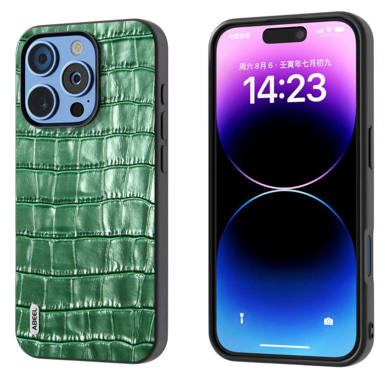 ABEEL Crocodile Texture Genuine Leather Phone Case, For iPhone 16 Pro Max, For iPhone 16 Pro, For iPhone 16 Plus, For iPhone 16, For iPhone 15 Pro Max, For iPhone 15 Pro Apple Accessories - APEXEL INDIA - Mobile Lens - Mobile Camera Lens - Cellphone Accessories - Phone Lens - Smartphone Lens
